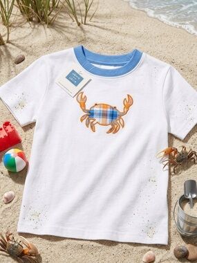 NWT ✨ Janie and Jack crab White Tee boys size 3